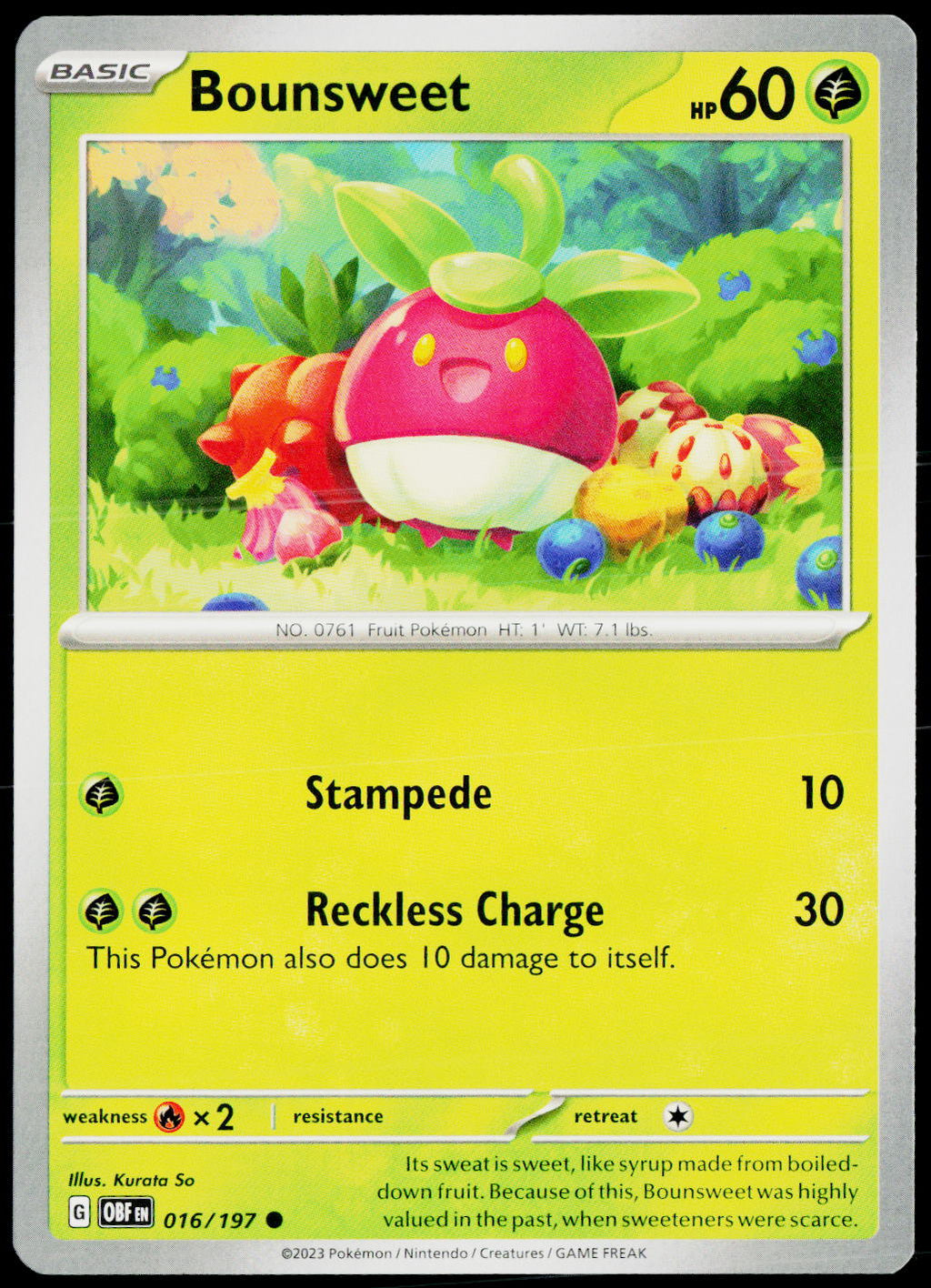 Bounsweet 016/197 EN non-holo - original scanned front