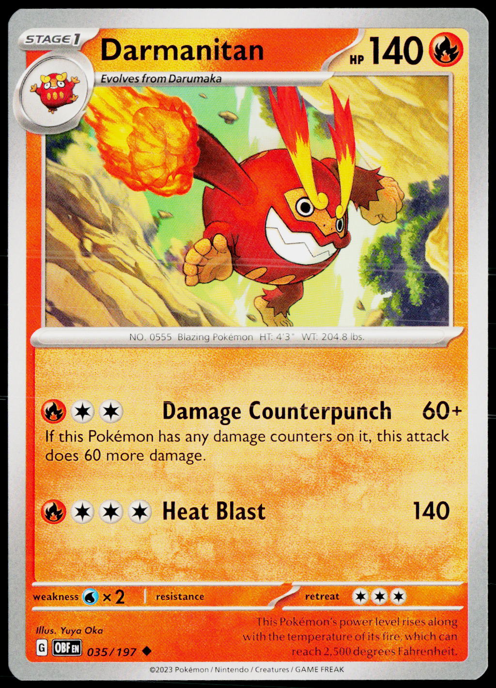 Darmanitan 035/197 EN non-holo - original scanned front