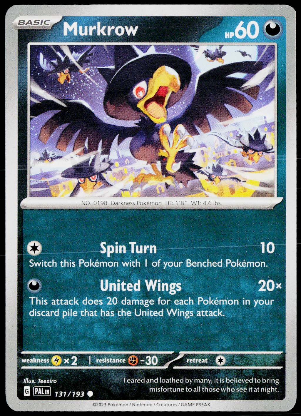 Murkrow 131/193 EN non-holo - original scanned front