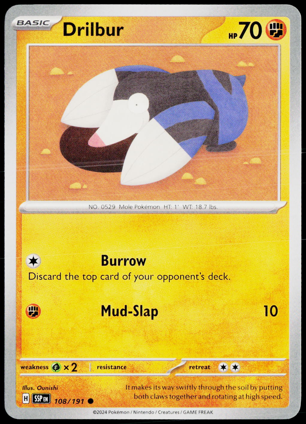 Drilbur 108/191 EN non-holo - original scanned front