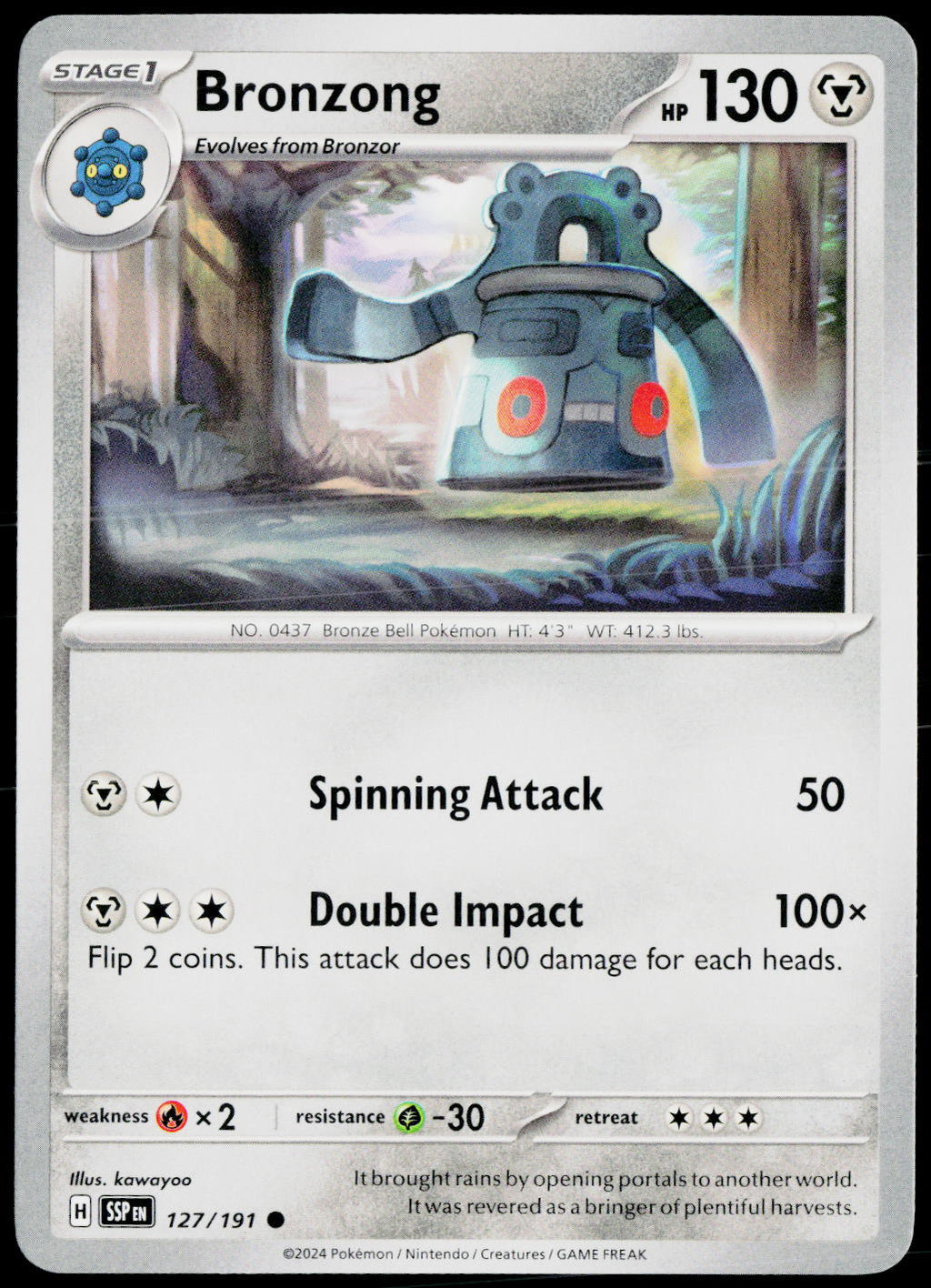 Bronzong 127/191 EN non-holo - original scanned front