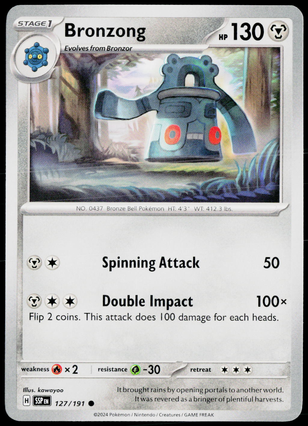 Bronzong 127/191 EN non-holo - original scanned front