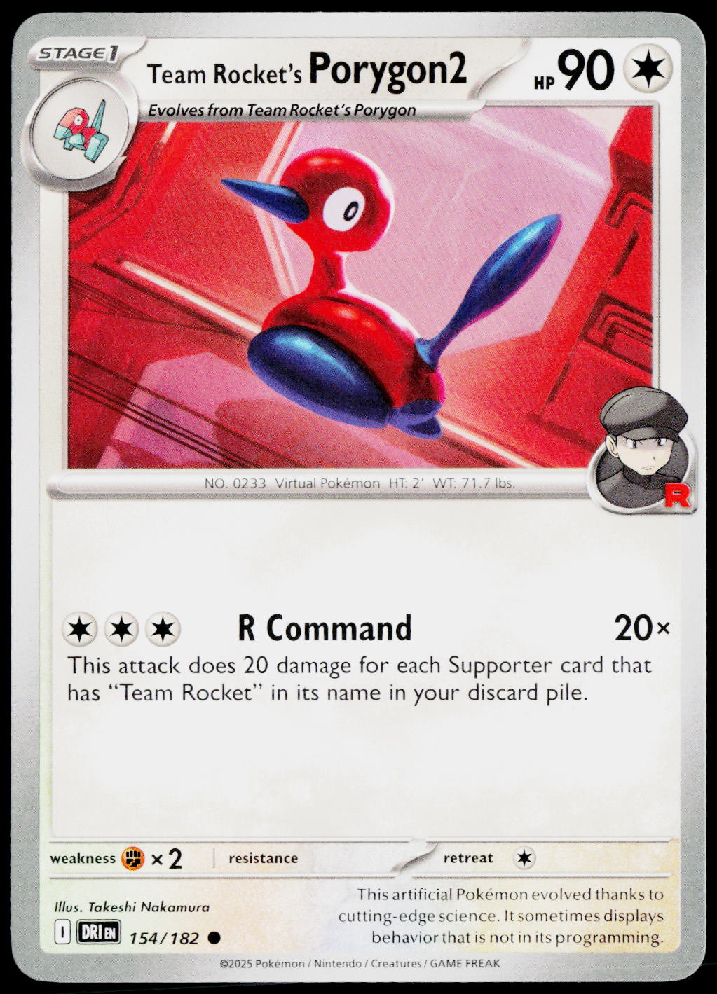 Team Rocket's Porygon2 154/182 EN non-holo - original scanned front
