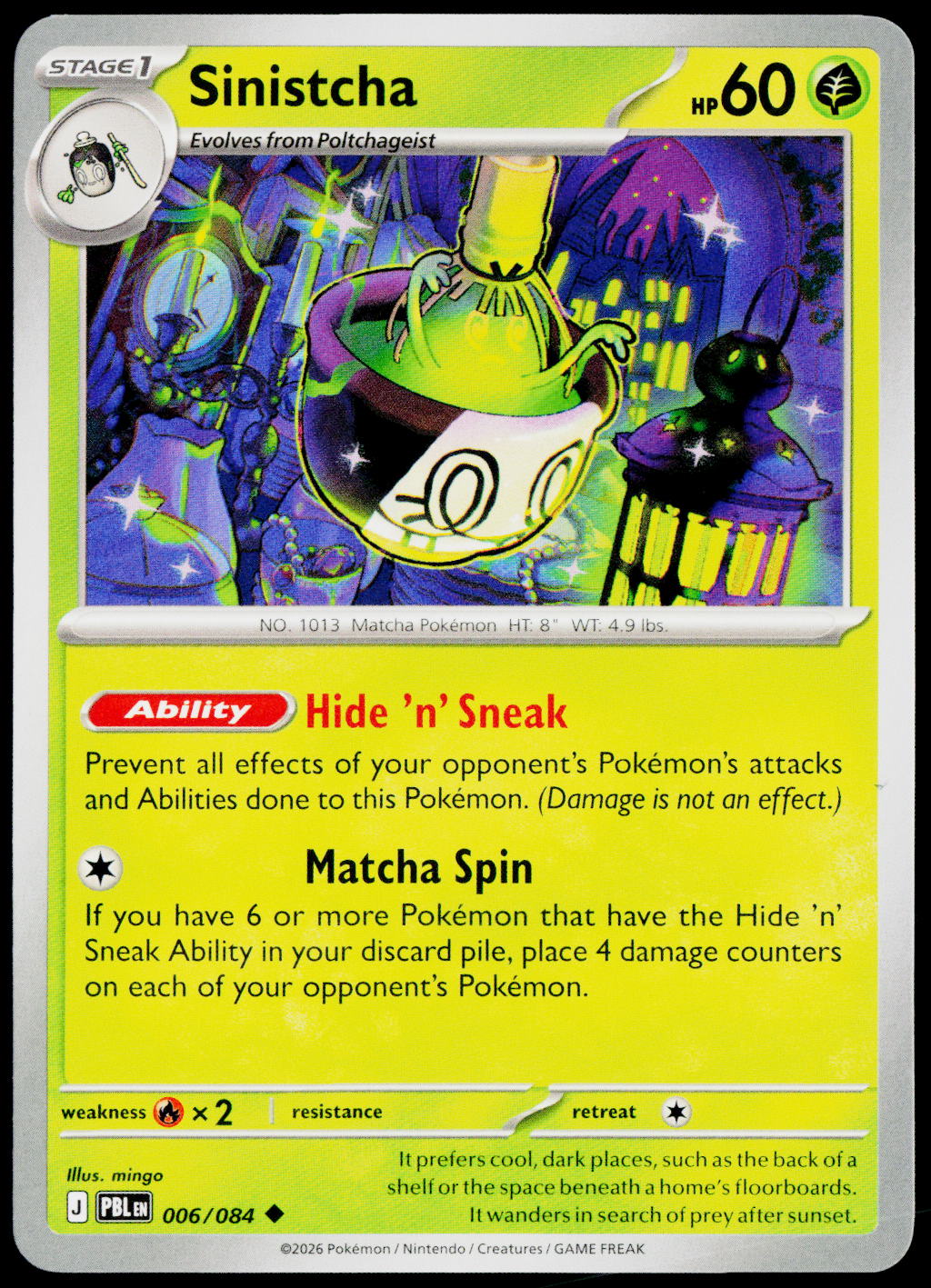 Sinistcha 006/084 EN non-holo - original scanned front