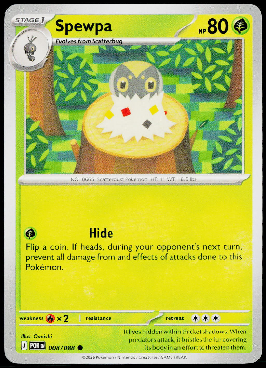 Spewpa 008/088 EN non-holo - original scanned front
