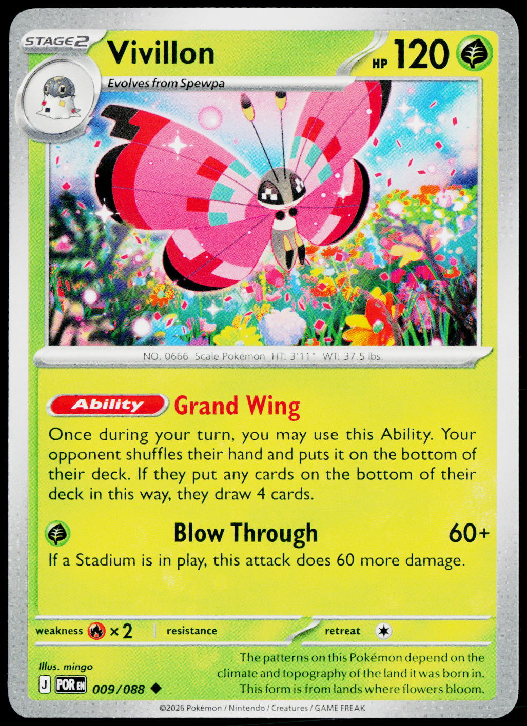 Vivillon 009/088 EN non-holo - original scanned front