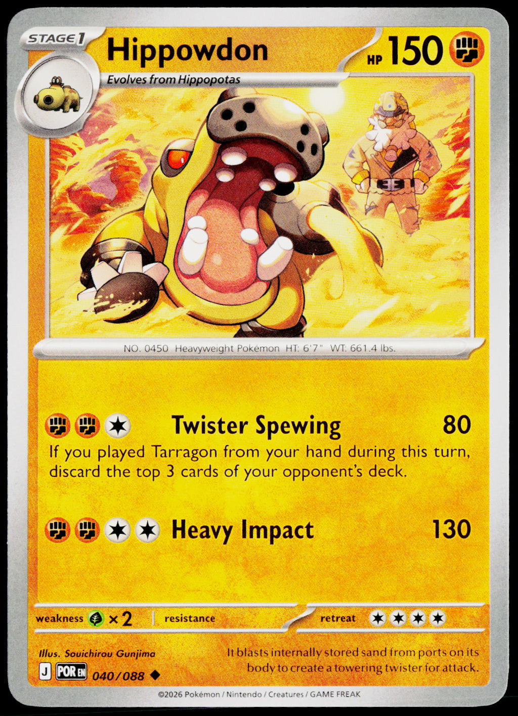 Hippowdon 040/088 EN non-holo - original scanned front