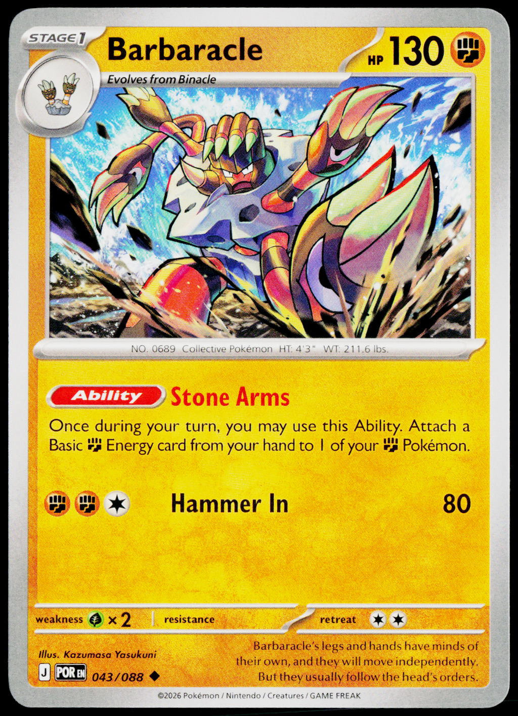 Barbaracle 043/088 EN non-holo - original scanned front