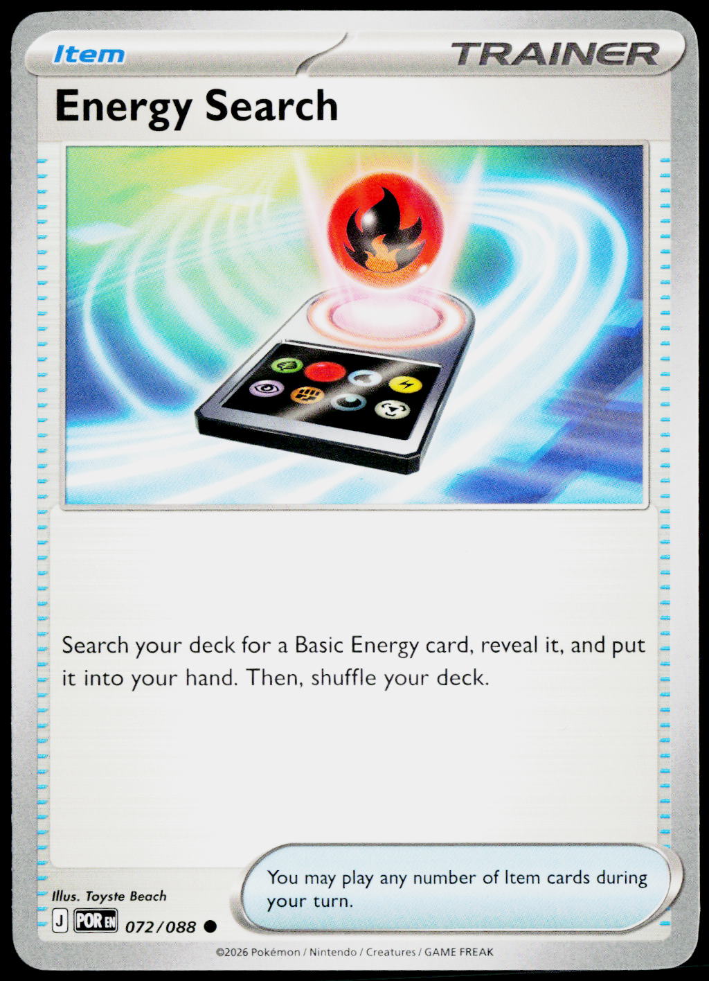 Energy Search 072/088 EN non-holo - original scanned front