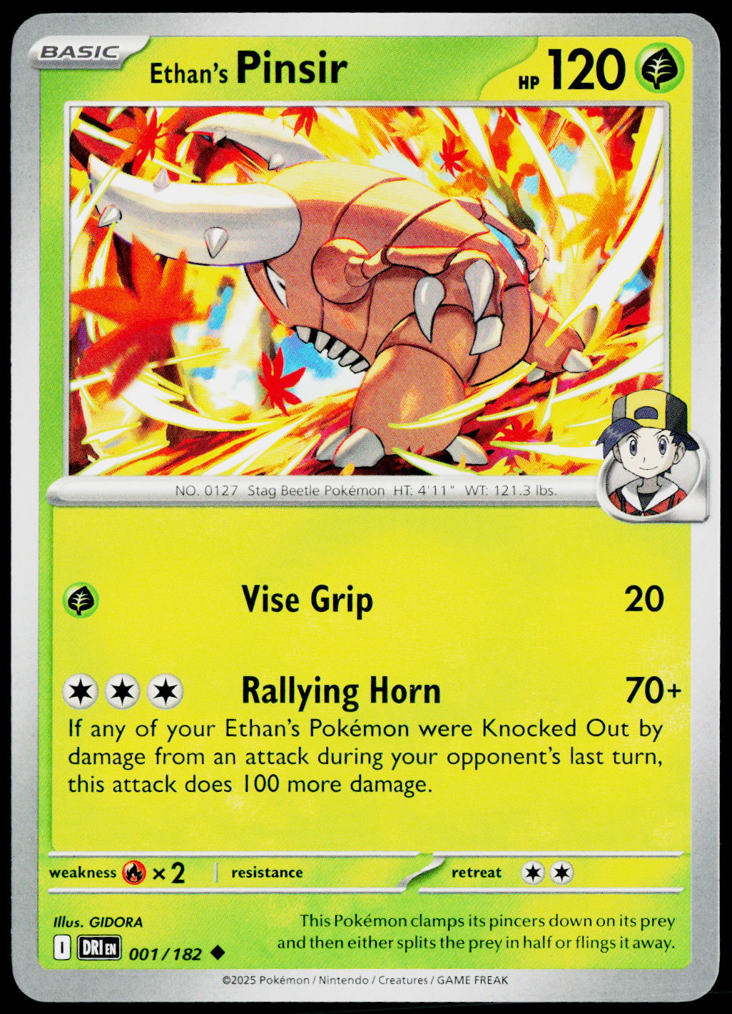 Ethan's Pinsir 001/182 EN non-holo - original scanned front