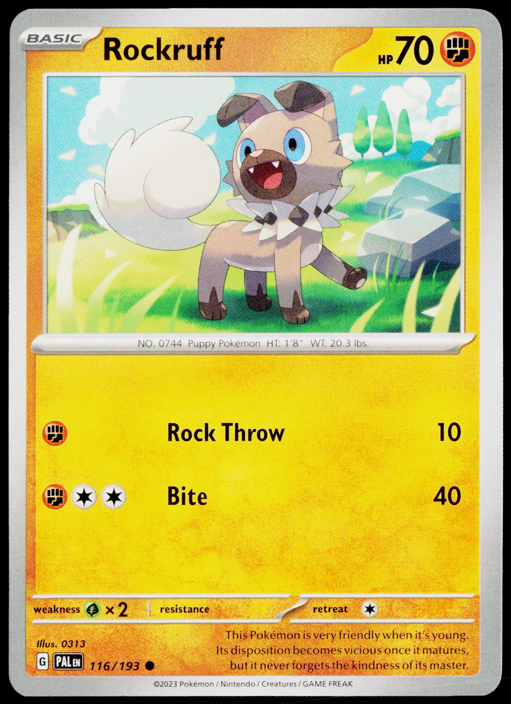 Rockruff 116/193 EN non-holo - original scanned front