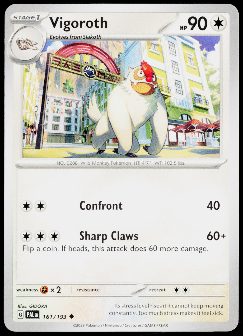 Vigoroth 161/193 EN non-holo - original scanned front