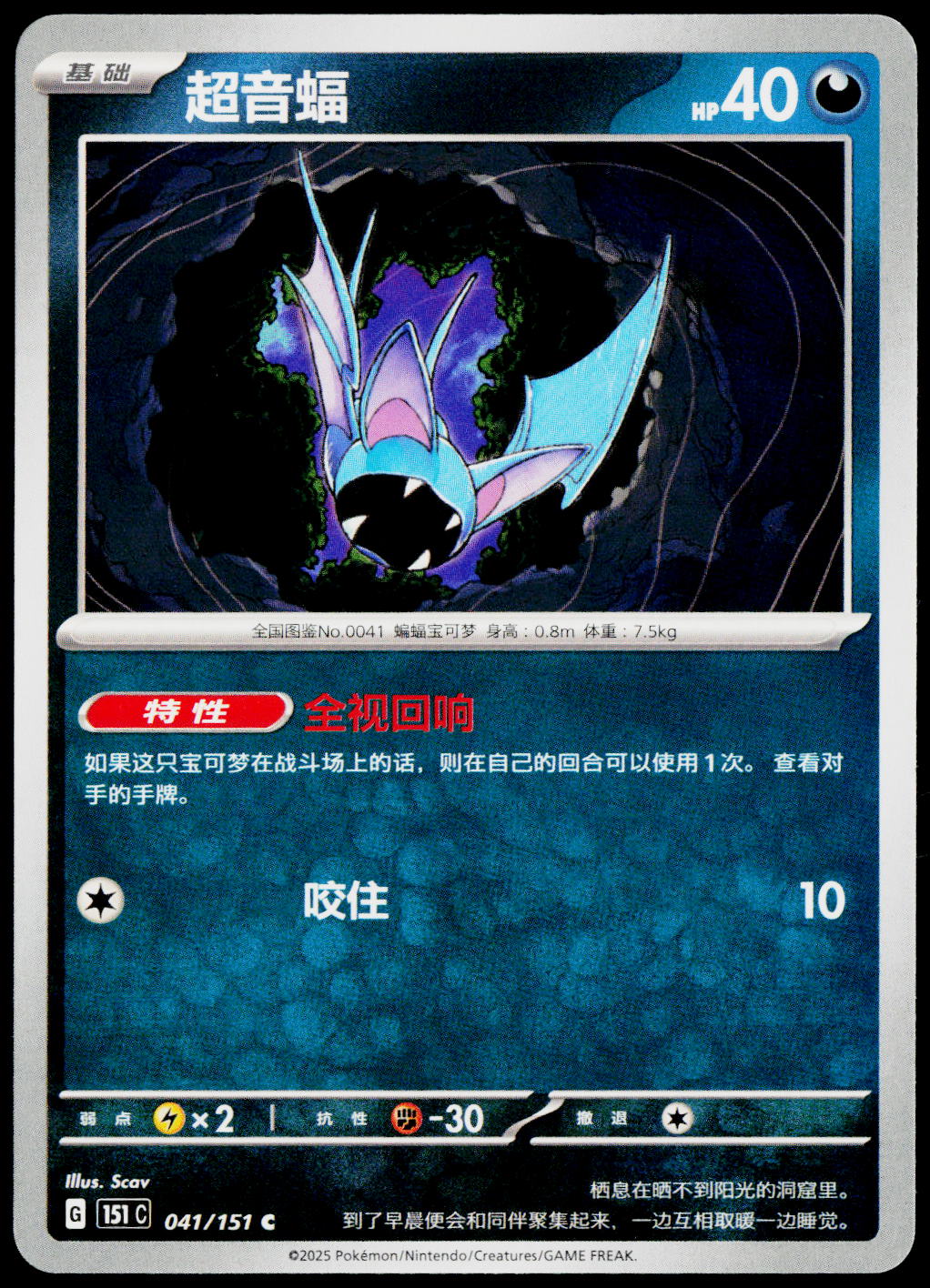 Zubat 041/151 ZH-HANS non-holo - original scanned front