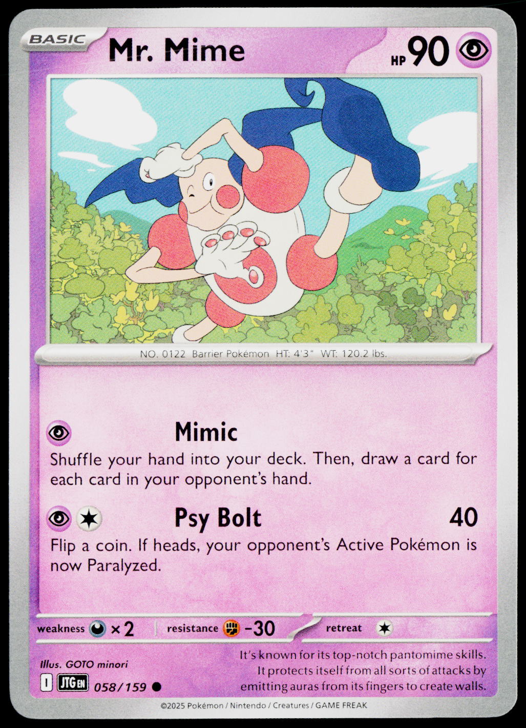 Mr. Mime 058/159 DE non-holo - original scanned front