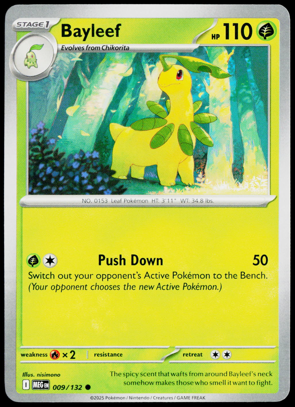 Bayleef 009/132 EN non-holo - original scanned front