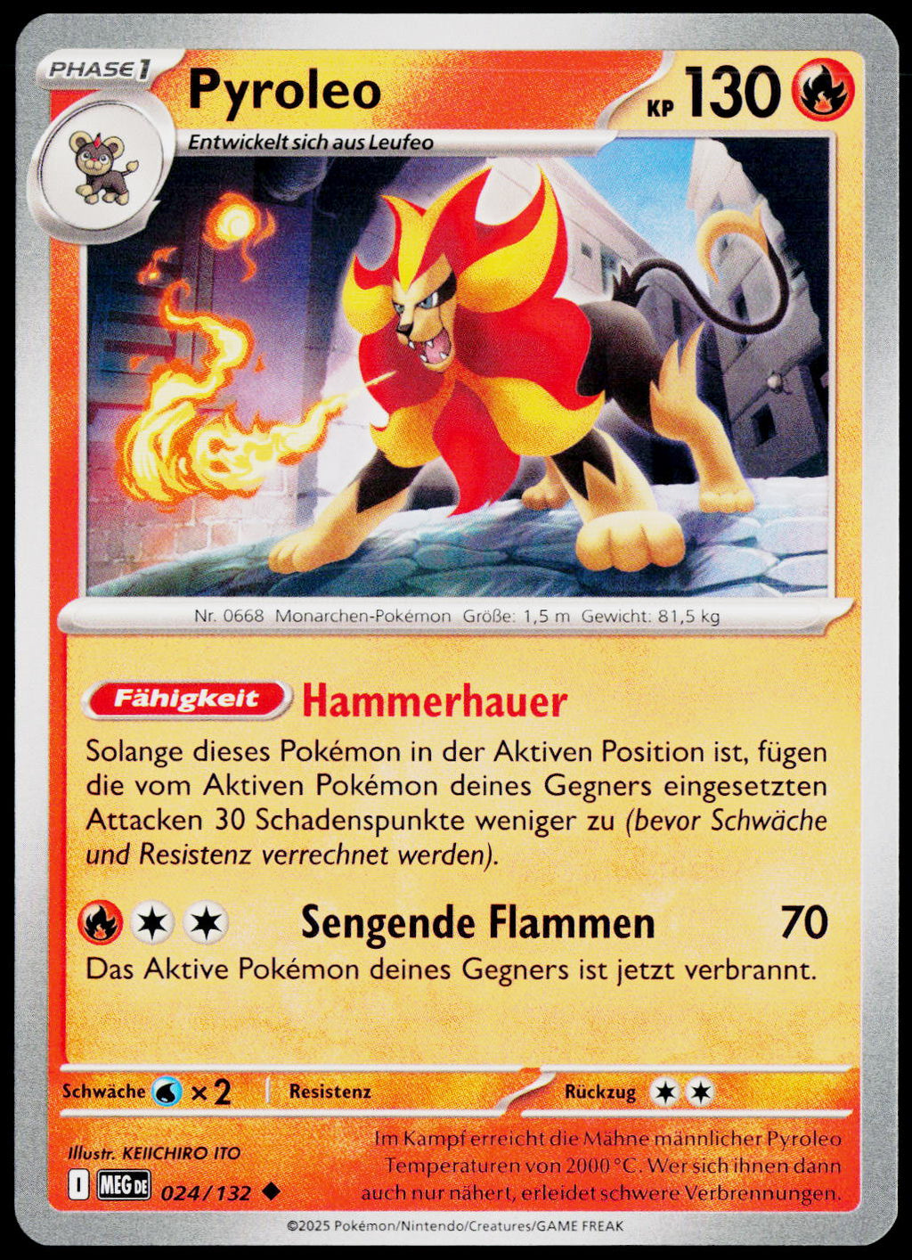 Pyroar 024/132 DE non-holo - original scanned front