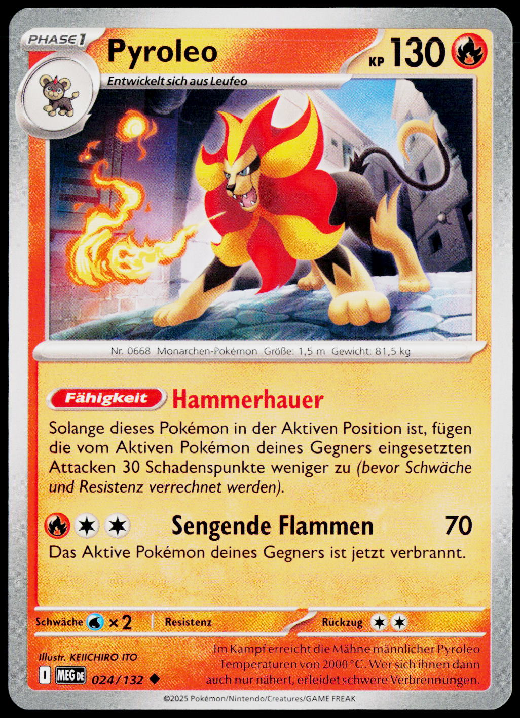 Pyroar 024/132 DE non-holo - original scanned front