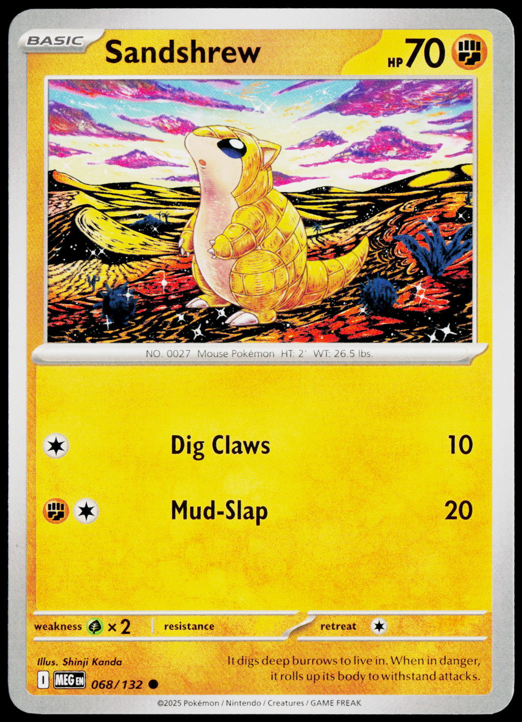 Sandshrew 068/132 EN non-holo - original scanned front