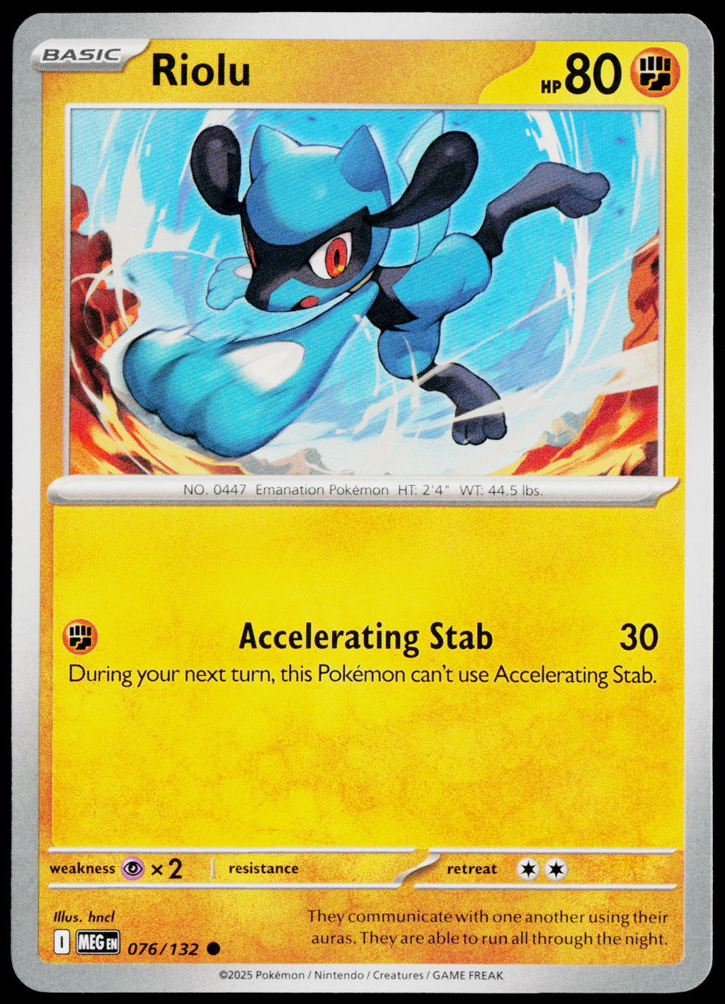 Riolu 076/132 EN non-holo - original scanned front