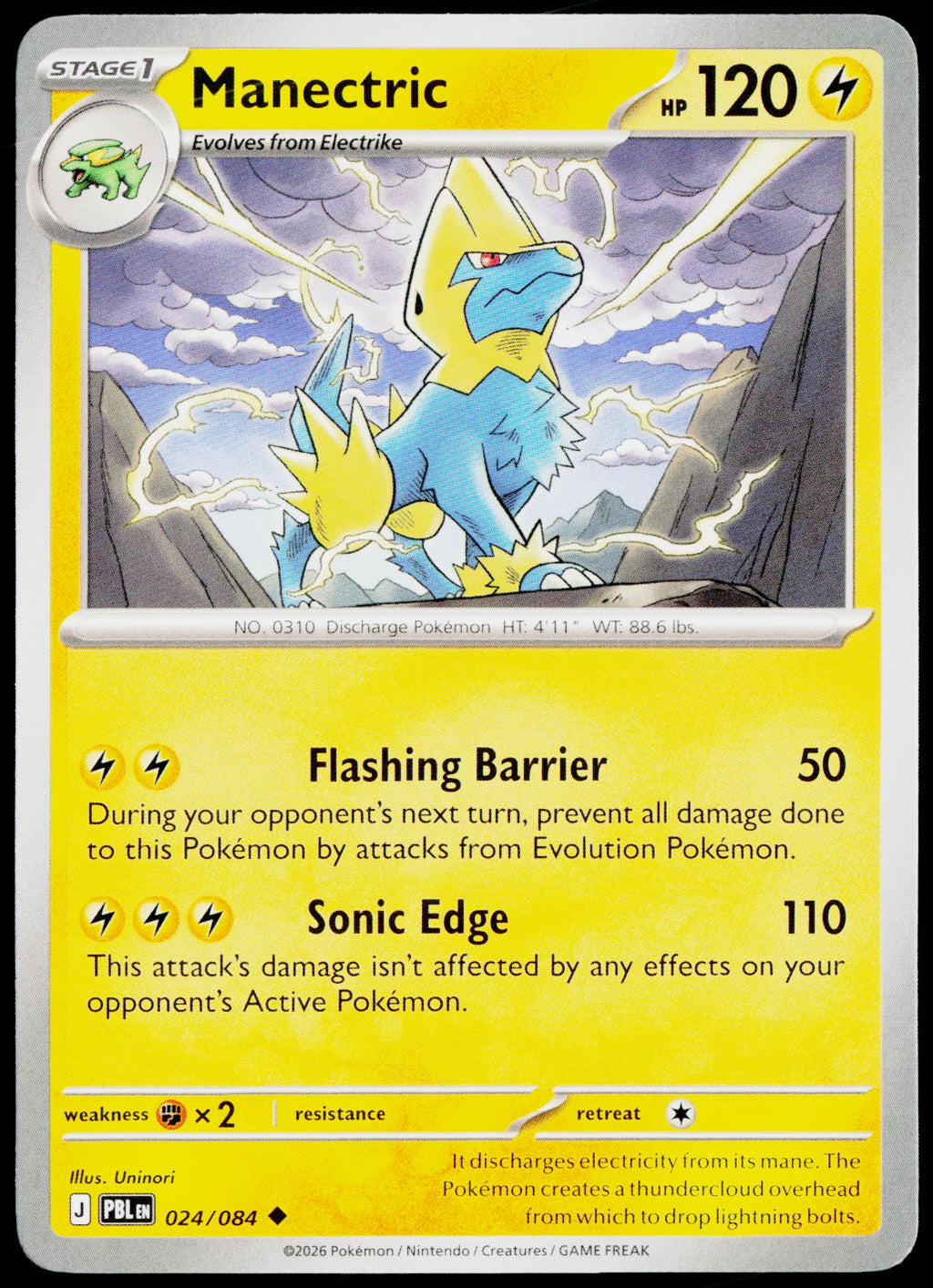 Manectric 024/084 EN non-holo - original scanned front