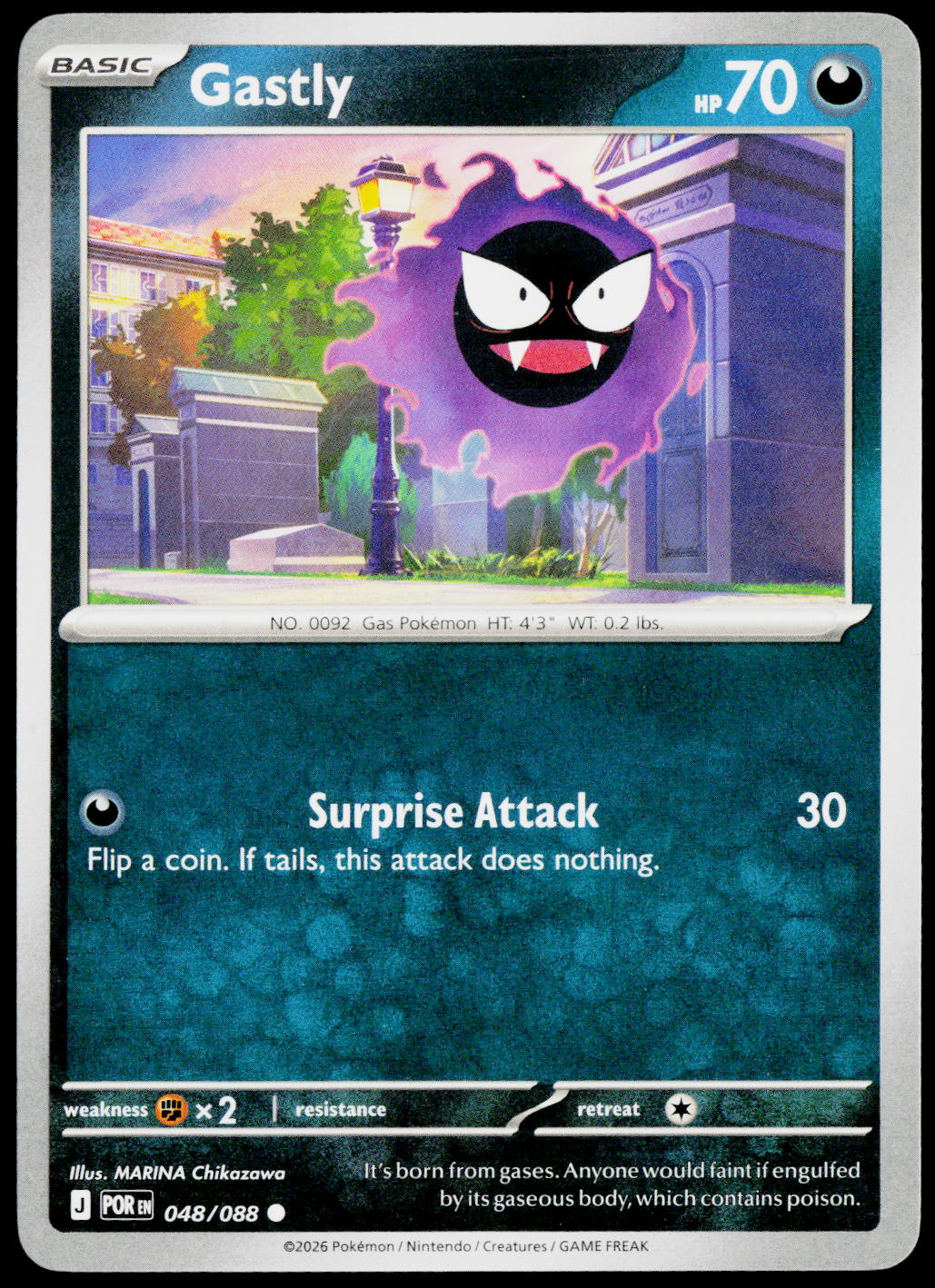 Gastly 048/088 EN non-holo - original scanned front