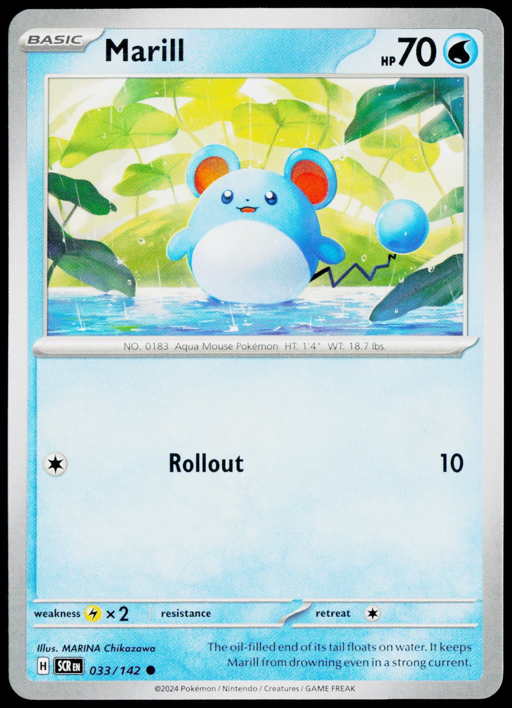 Marill 033/142 EN non-holo - original scanned front