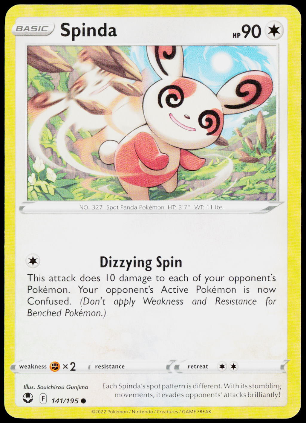 Spinda 141/195 EN non-holo - original scanned front